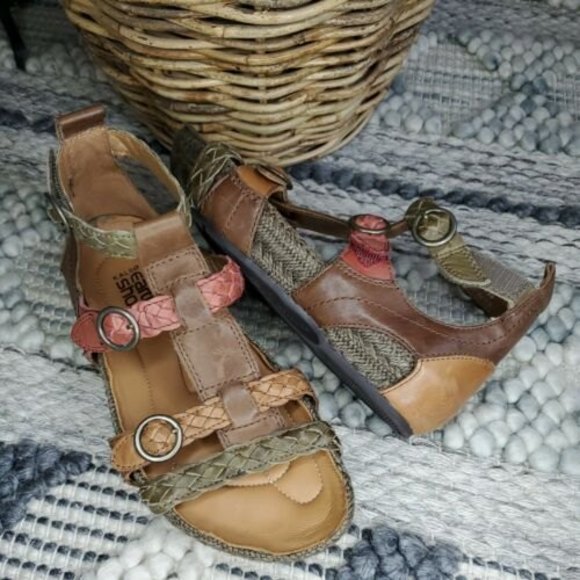 Kalso Earth Shoes - Kalso Earth Esteem Espadrille Braided Leather Gladiator Sandals Women's Sz 6.5B